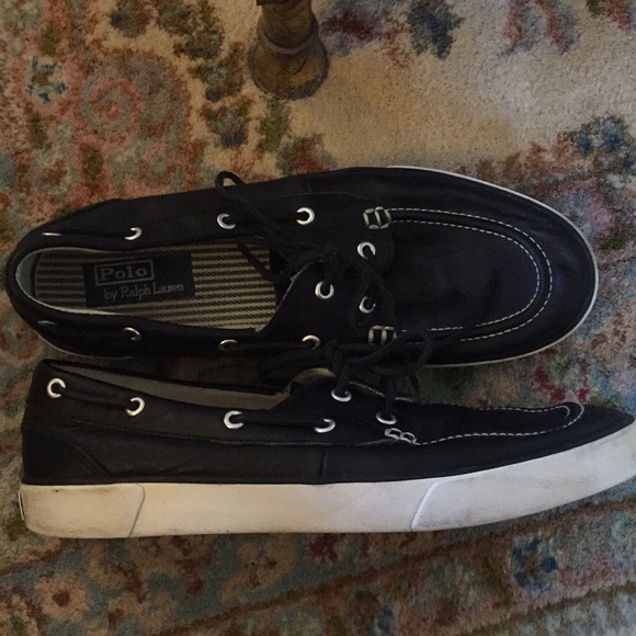 Polo Ralph Lauren Other - Ralph Lauren Polo Black Leather Boat Shoes 11D